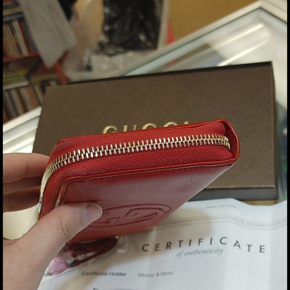 ❤️SOLD❤️ Red Gucci😍GG Zippy Wallet Organizer with Box - Picture 6 of 15